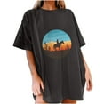thumbnail image 1 of IROINNID Womens Short Sleeve Fashion Summer Beach Graphic Printed Casual Top Pullover T-shirt, 1 of 7