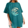 thumbnail image 1 of IROINNID Womens Short Sleeve Summer Beach Graphic Printed Women Casual Top Pullover T-shirt On Sale, 1 of 7