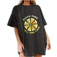 thumbnail image 1 of IROINNID Womens Short Sleeve Summer Round Neck Pizza Printed Casual Top Pullover T-shirt Spring Saving, 1 of 7