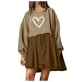 thumbnail image 1 of IROINNID Womens Spring Dresses Round Neck Long Lantern Sleeve Ruffle A-Line Casual Dress, 1 of 7