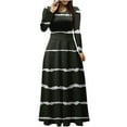 thumbnail image 1 of IROINNID Womens Summer Ruffle Sleeve Long Sleeve Round-Neck Long Dresses Casual Fit Flowy Tiered Boho Beach Sundress, 1 of 5