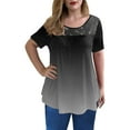 thumbnail image 1 of IROINNID Womens Summer Trendy Vintage Casual Short Sleeve Round Neck Tops Blouse Spring Saving Sale, 1 of 8