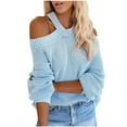 thumbnail image 1 of IROINNID Womens Sweater Knit Cold Shoulder Pullover Sweater Solid Color Leisure Mid-Length Long Sleeve Sweater Autumn and Winter Sweater, 1 of 7