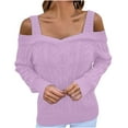 thumbnail image 1 of IROINNID Womens Sweater Knit Square Neck Pullover Sweater Solid Color Loose Short Length Long Sleeve Sweater, 1 of 8