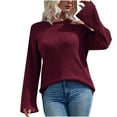 thumbnail image 1 of IROINNID Womens Sweater One-Shoulder Pullover Sweater Solid Color Leisure Mid-Length Long Sleeve Sweater, 1 of 6