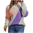 thumbnail image 1 of IROINNID Womens Sweater Round Neckline Pullover Sweater Color Block Loose Mid-Length Long Sleeve Matching Sweater, 1 of 7