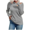 thumbnail image 1 of IROINNID Womens Sweater Round Neckline Pullover Sweater Solid Color Loose Mid-Length Long Sleeve Sweater Tops, 1 of 8
