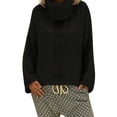 thumbnail image 1 of IROINNID Womens Sweater Turtleneck Pullover Sweater Solid Color Loose Mid-Length Comfy Long Sleeve Sweater, 1 of 6