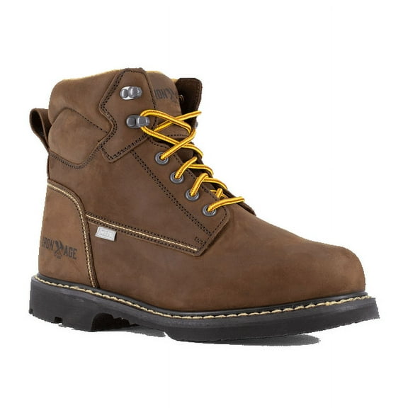 IRON AGE Men's 6" Groundbreaker Steel Toe Internal Metatarsal Guard Work Boot Brown - IA5014