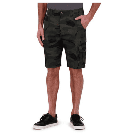IRON Clothing Co Men's Flex Waistband Stretch Twill Multi Pocket Cargo Short Size 34 Jungle Camo