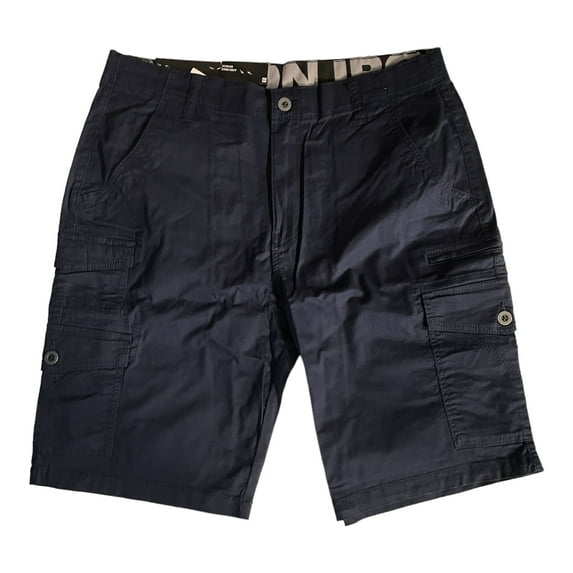 IRON Clothing Flex Comfort Waistband Stretch Twill Multi Pocket Cargo Short (Dark Navy, 36)