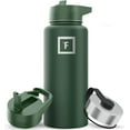 thumbnail image 1 of IRON °FLASK Camping & Hiking Hydration Flask, Wide Mouth, 3 Straw Lids, Stainless Steel Outdoor Water Bottle, Double Walled, Insulated Thermos, Metal Canteen - Sage, 32 Oz, 1 of 8