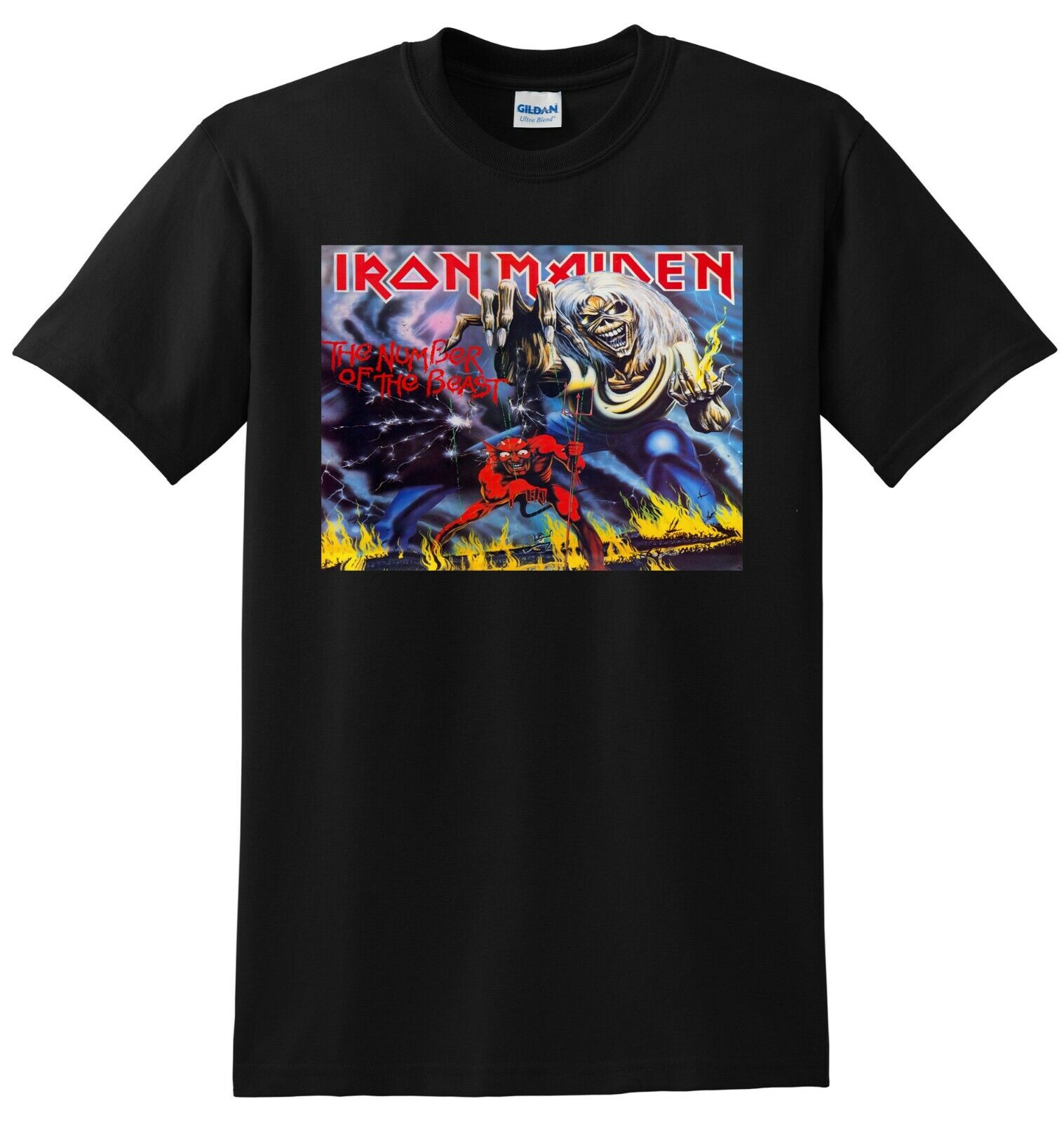 IRON MAIDEN T SHIRT the number of the beast vinyl cd cover SMALL MEDIUM