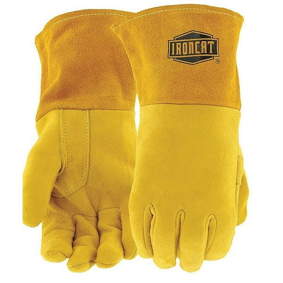 Ironcat Welding Gloves, Gauntlet Cuff, Straight Thumb, A Cowhide, M, 1 PR 6030/M