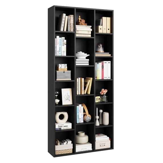 IRONCK 71" Tall Bookcase, 31.5" Wide Bookshelf, Cube Storage Organizer with Adjustable Shelf for Home Office, Black