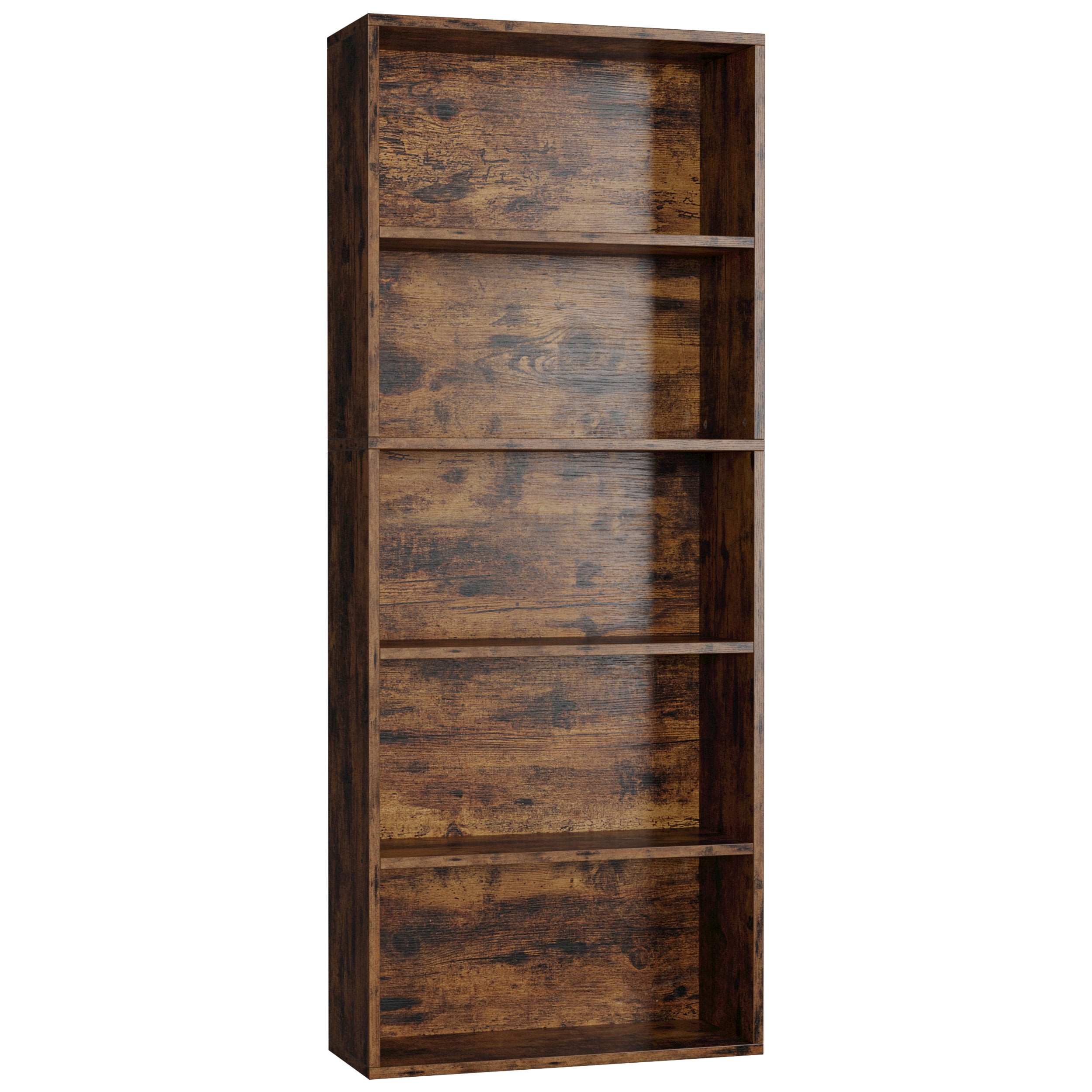 IRONCK 5-Shelf Bookcase, Free Standing Wood Bookshelf for Home Office, Vintage Brown - Walmart.com