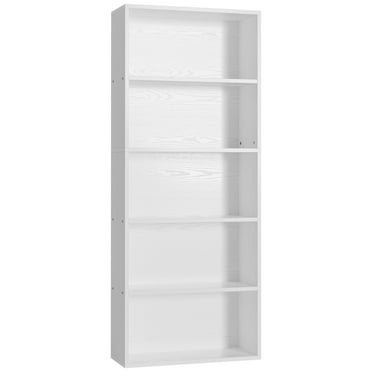 IRONCK 5-Shelf Bookcase, Free Standing Wood Bookshelf for Home Office, White