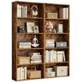thumbnail image 1 of IRONCK 5-Shelf Bookcase, Set of 2 Free Standing Wood Bookshelf for Home Office, Brown, 1 of 6
