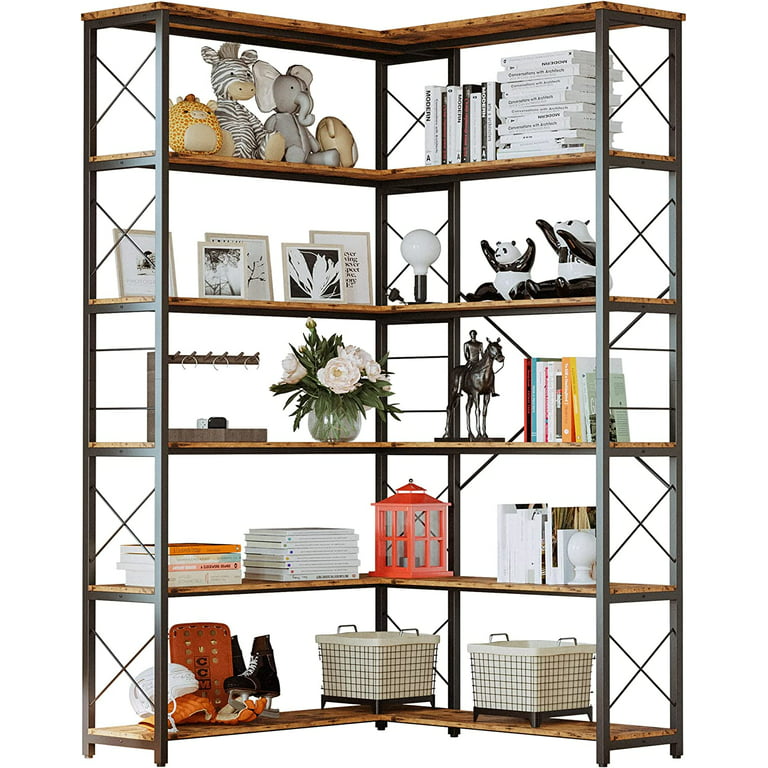 6-Shelf Corner Bookcase – IRONCK