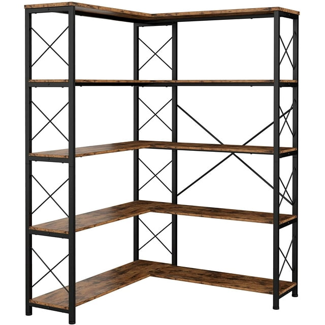IRONCK Bookcases and Bookshelves Industrial Corner Etagere Bookcase L