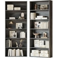 thumbnail image 1 of IRONCK Bookshelves and Bookcases Set of 2 Floor Standing 6 Tiers Display Storage Shelves 70 in Tall Bookcase Home Decor Furniture for Home Office, Living Room, Bed Room, 1 of 14