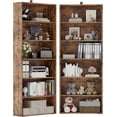 thumbnail image 1 of IRONCK Bookshelves and Bookcases Set of 2 Floor Standing 6 Tiers Display Storage Shelves 70 in Tall Bookcase Home Decor Furniture for Home Office, Living Room, Bed Room, 1 of 14