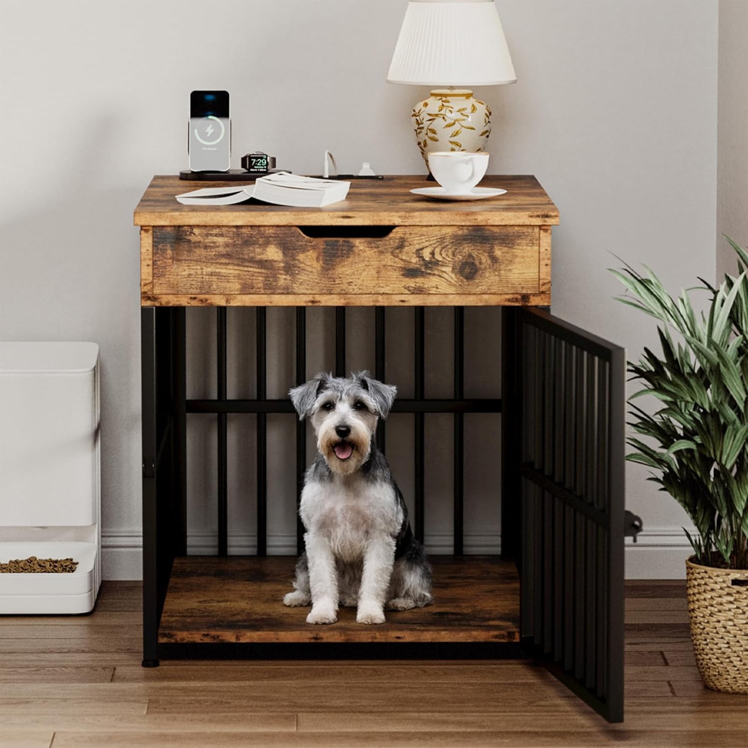 IRONCK Dog Crate Furniture for Small Dogs, Wooden Dog Kennel with Flip ... - Compact Dog Crate For Window Nook Shelf