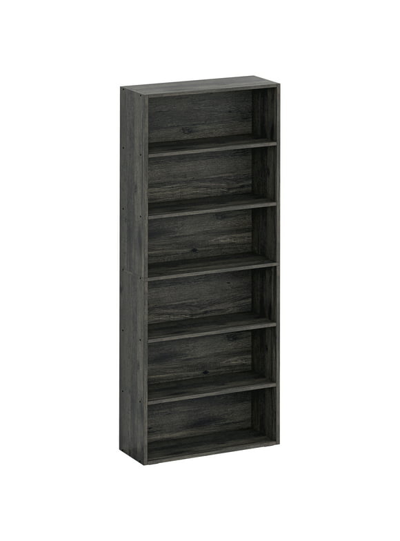 IRONCK Industrial Bookcases Floor Standing 6 Tier Shelf 70in Tall for Home Office, Charcoal Gray