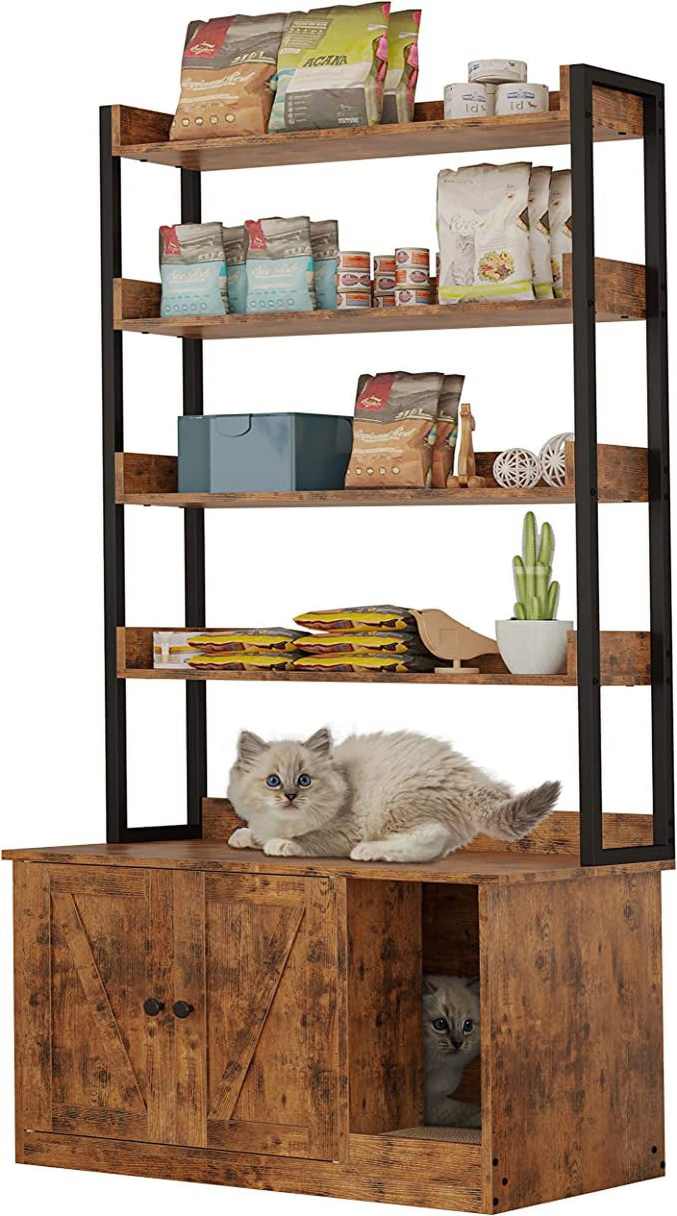 IRONCK Large Enclosed Cat Litter Box Cabinet with Extra IRONCK Large Enclosed Cat Litter Box Cabinet with Extra