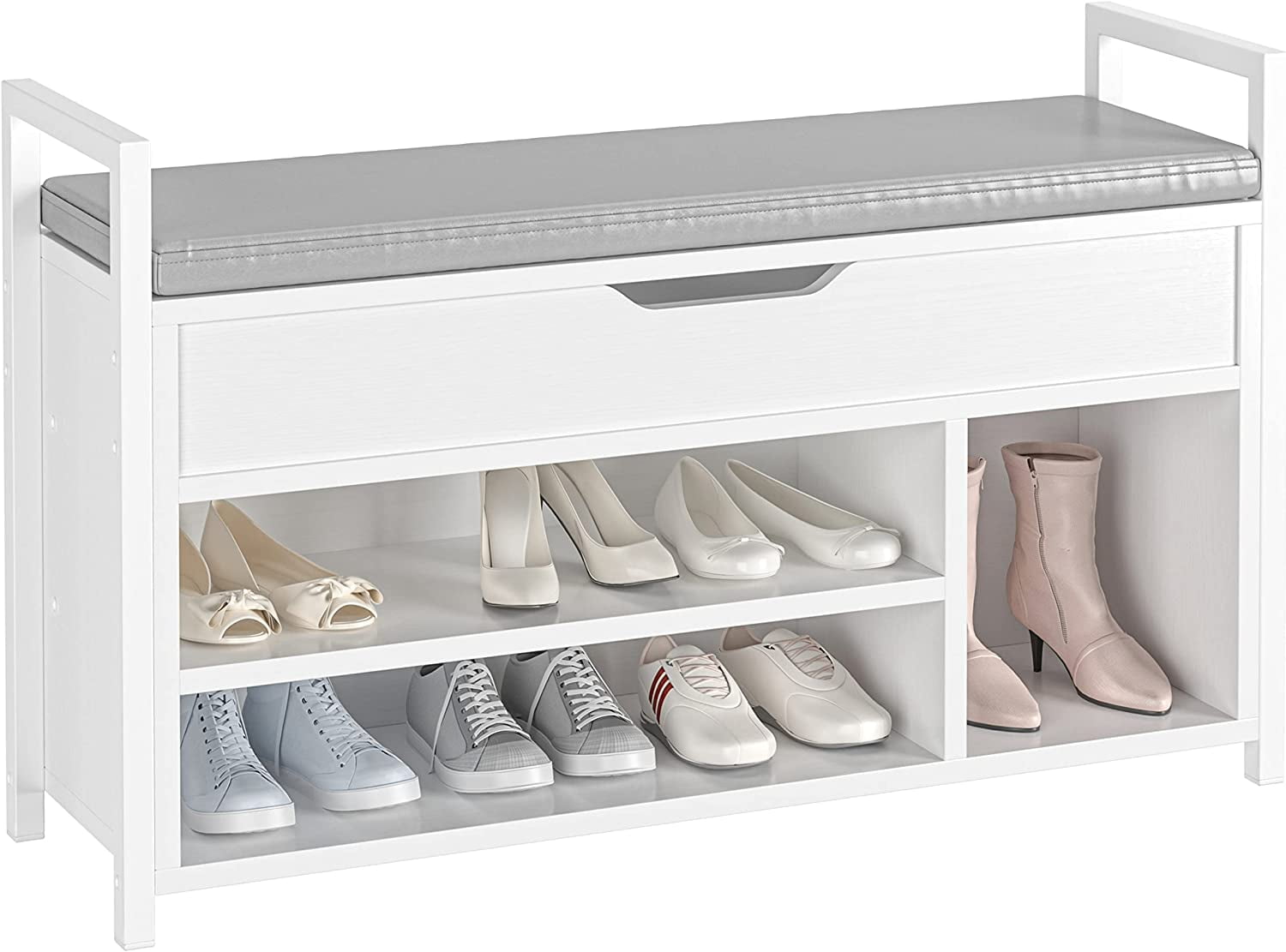 Shoe Rack,shoe Rack Modern,shoe Rack Entryway,entryway Bench With Storage,shoe  Rack Reclining 6 Pairs in White Color 60x30x42cm 