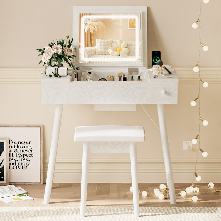 Vanity desk with flip up mirror discount
