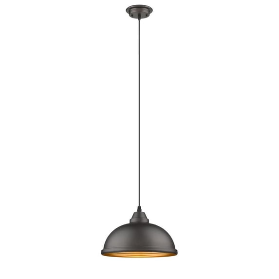 IRONCLAD 10" Wide Industrial-style 1 Light Rubbed Bronze Ceiling Mini Pendant