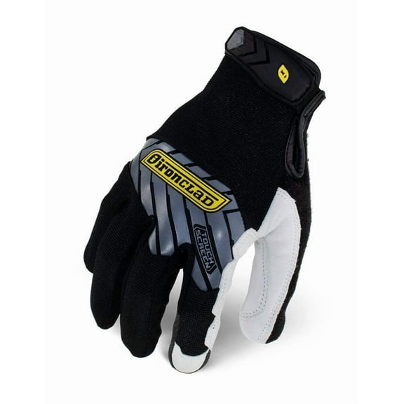 IRONCLAD Command Pro Gold Goatskin Leather Work Gloves; Screen Gloves Conductive Index Finger, All-Purpose, Machine Washable, Sized S, M, L, XL, XXL (1 Pair) (Small, White Goatskin Leather)