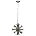 thumbnail image 1 of IRONCLAD Industrial-style 6 Light Rubbed Bronze Ceiling Pendant 17" Wide, 1 of 1