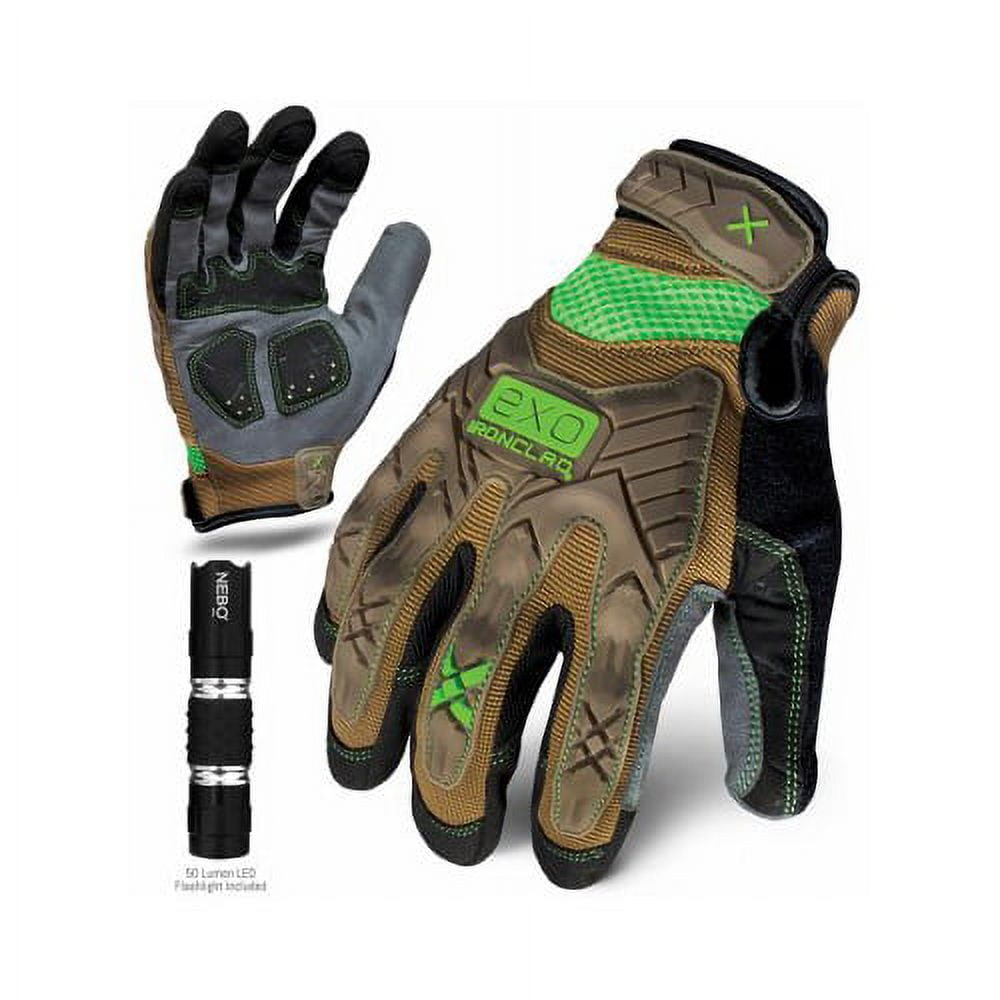 Ironclad EXO Hi-Viz Impact Gloves, Large - High Visibility Safety Gloves With TPR Knuckle Protection & Duraclad Fingertips