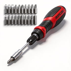 IRONCUBE CR-V, Adjustable TPR/PP Handle Hex Phillips Torx Head Screwdriver Set with Ratcheting Screwdriver 21 Piece