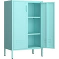 thumbnail image 1 of IRONFFICE Locker Cabinet,Morden Locker Storage Cabinets with Legs,2 Doors Metal Cabinet with Adjustable Shelves for Living Room,Office,Blue, 1 of 15