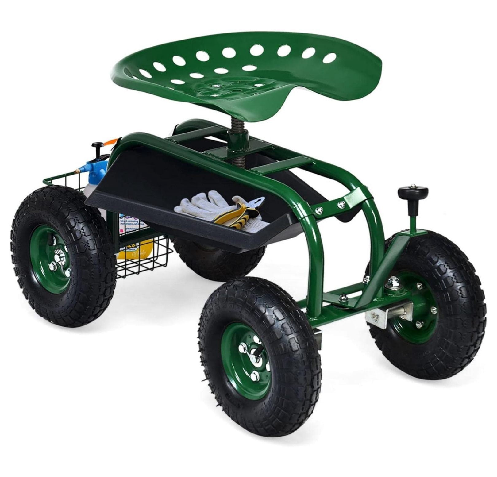 IRONMAX Garden Work Seat with Wheels, Rolling Heavy Duty Gardening ...