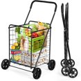 thumbnail image 1 of IRONMAX Grocery Shopping Cart, Foldable Heavy Duty Utility Cart w/Large Wheels for Easy Installation and Removal, Lightweight Trolley Cart for Grocery Laundry Luggage, 1 of 7