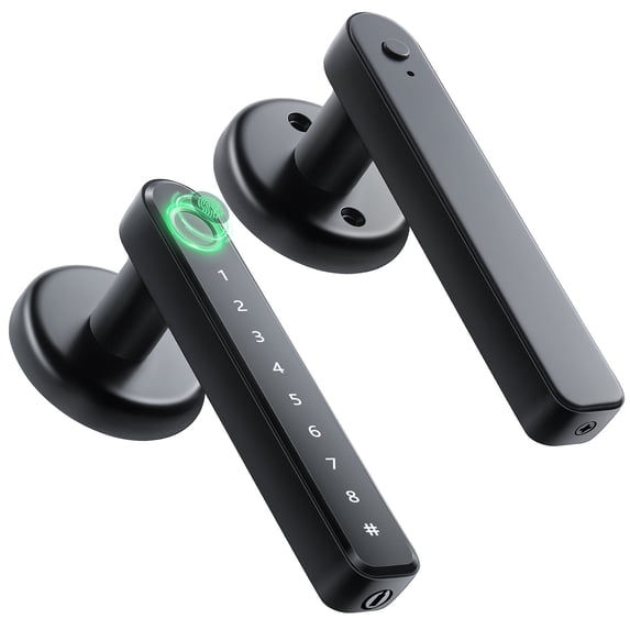 IRONZON Fingerprint Door Lock F190 Black Keyless Entry with Handle