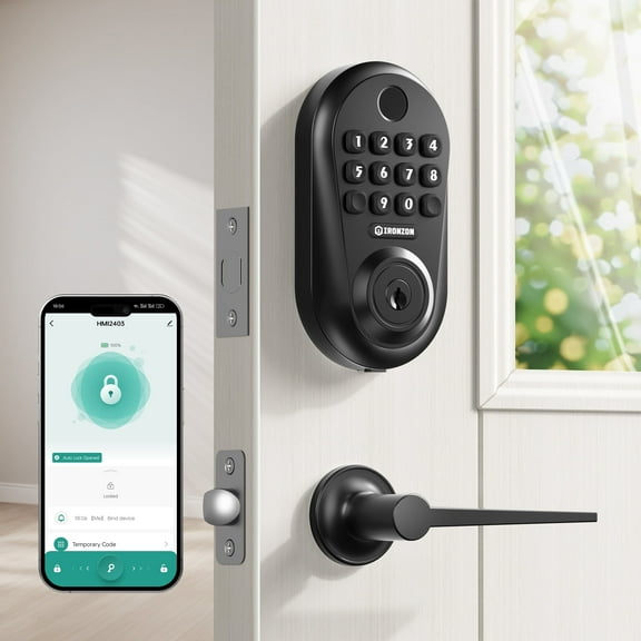 IRONZON Keyless Entry Door Lock Deadbolt with Handles Set