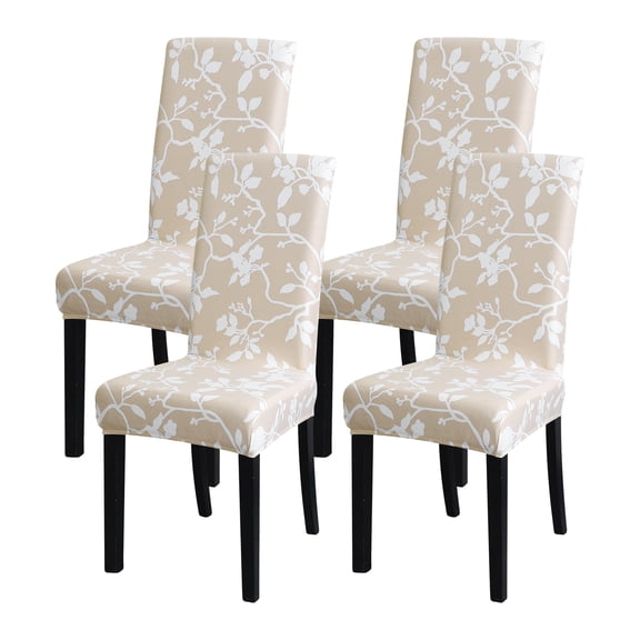 IROOM Chair Covers for Dining Room 4 Pack Dining Kitchen Chair Cover Set of 4,Stretchable Parson Chair Covers Slipcover, Pattern Leaf