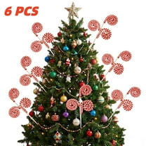 IROOZIGOTO 6 Pcs Candy Cane Christmas Decorations ,16 In Christmas Curly Pick Red White Candy Cane Christmas Tree Decorations,Christmas Picks Christmas Tree Pick For Vase Filler