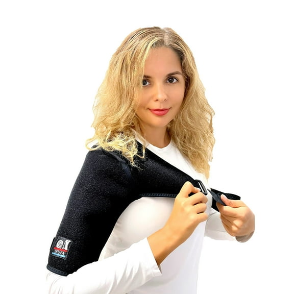Irufa 3D Breathable Shoulder Brace, Latex Free with Air Cushion Effect, Black, XL, 1 Count