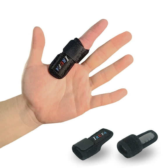 Irufa 3D Breathable Finger Splint - Latex Free, with air cushioneffect, Black, One Size