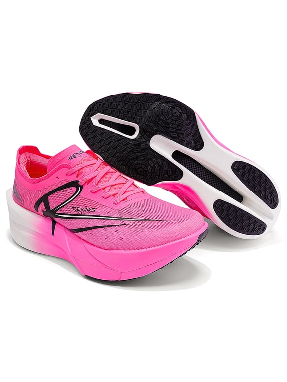 REYING Chasing Light 1.0 Men's Women's Running Shoes with Carbon-Fiber Nylon Plate, Lightweight Breathable, Cushion Marathon Running Shoes,Training, Gym