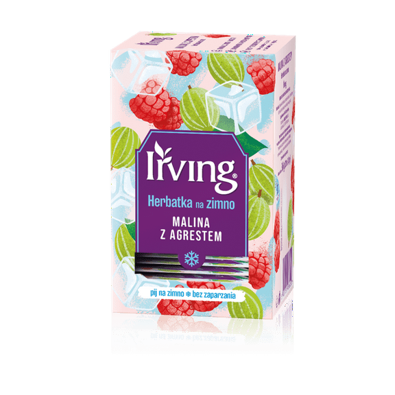 IRVING Cold brew tea: GOOSEBERRY & RASPBERRY ice tea -1 box - 20 tea bags