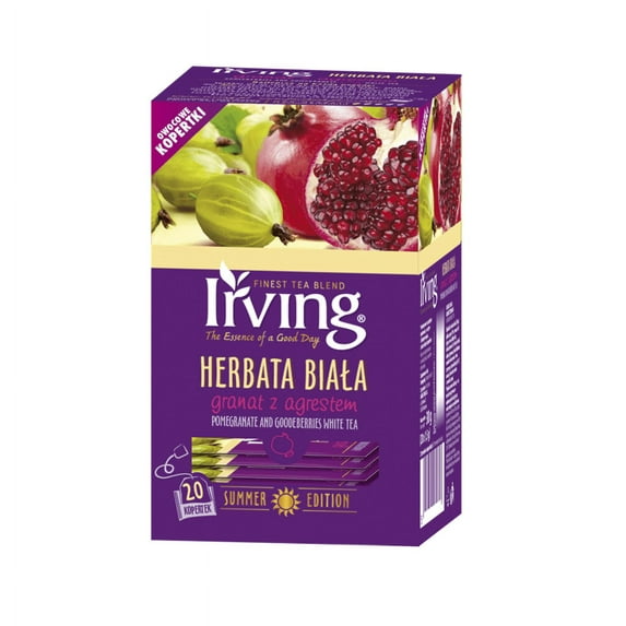 IRVING White Tea: Gooseberry & Pomegranate 20 tea bags/1 box