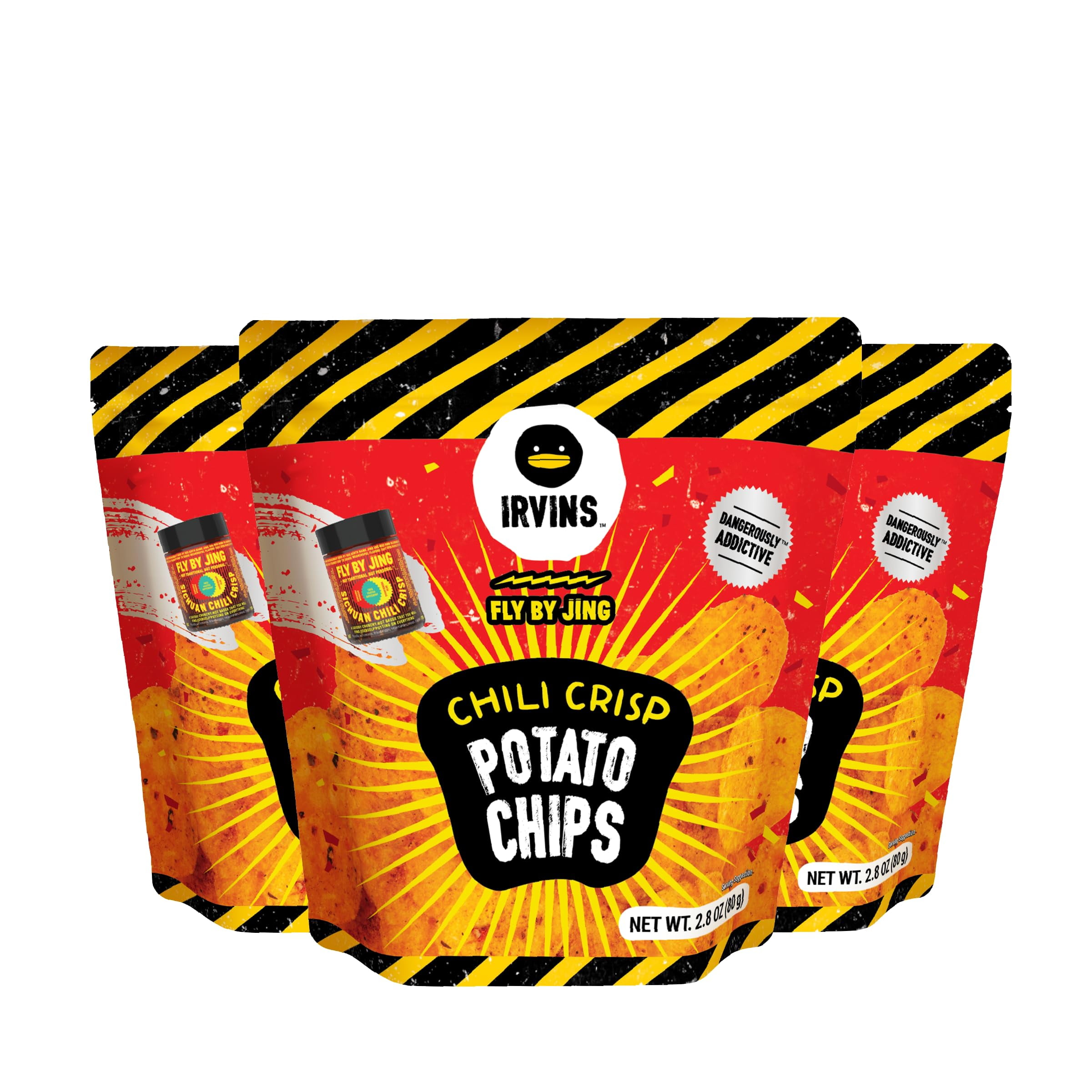 IRVINS x Fly By Jing Chili KKS1 Crisp Potato Chips 3-Pack (2.8 oz ...