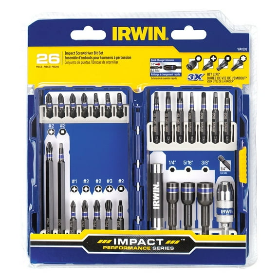 IRWIN 1840393 - 26-Piece Impact Screwdriver Bit Set